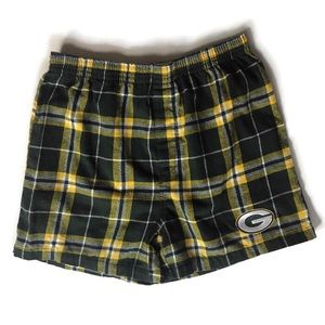 Men's Green Bay Packers Flannel Sleep PJ Shorts M